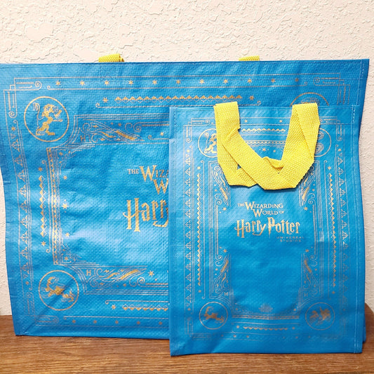 *2 Reusable Bag Set* Studios Wizarding World of Harry Potter Tote Gift Bag NEW