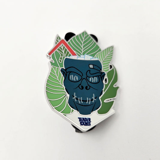 Disney Park Trader Sams Blue Shrunken Zombie Head Tiki Mug Pin Polynesian Resort