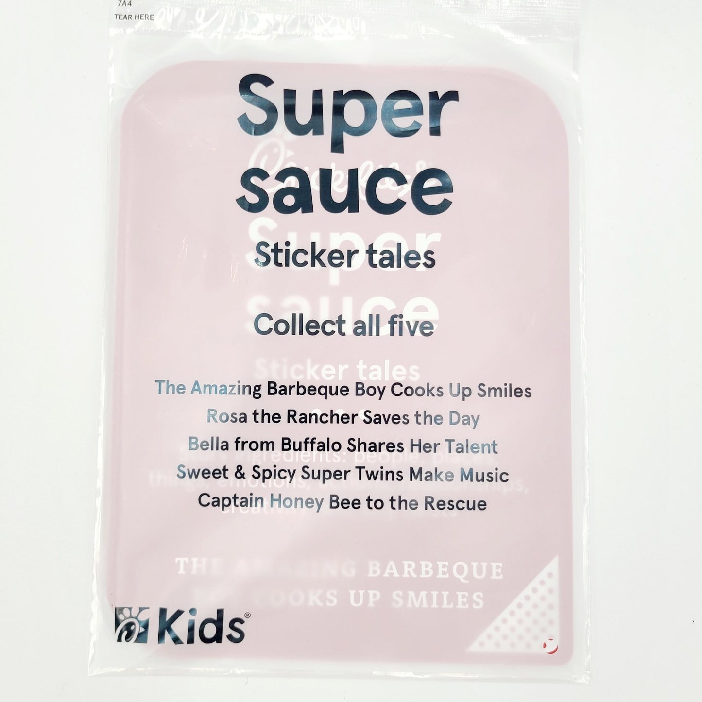 *Set of 2* Chick-fil-A Kids Super Sauce Sticker Tales Amazing Barbeque Boy Cooks