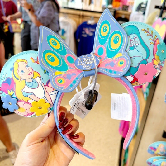 2026 Disney Parks Loungefly Epcot Flower & Garden Alice Wonderland Ears Headband