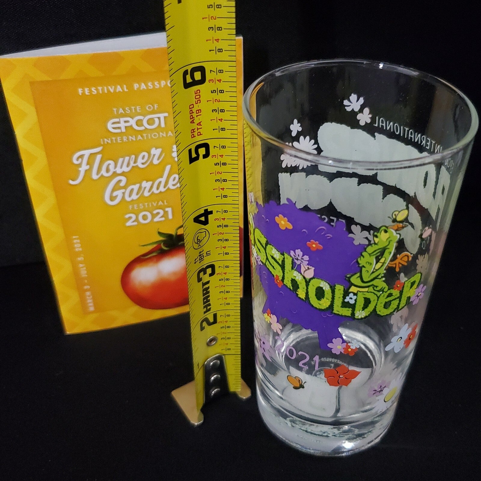 2021 Disney Parks EPCOT Flower And Garden Festival Passholder Glass Figment