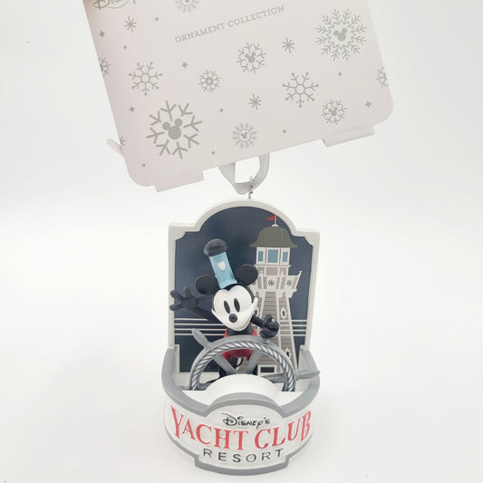 Disney Parks Yacht Club Resort Mickey Mouse Boat Lighthouse Christmas Ornament