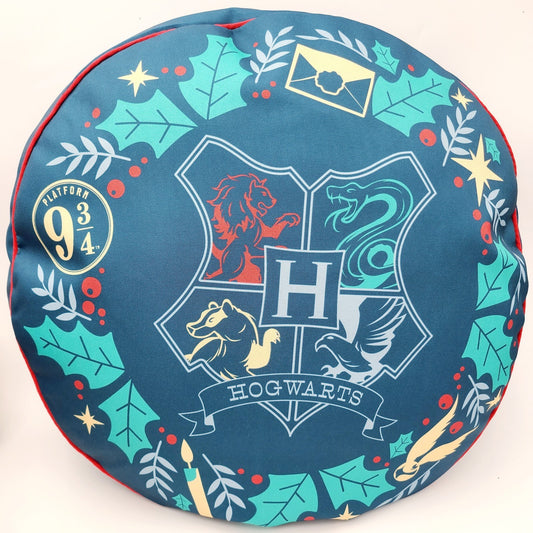 Universal Studios Harry Potter Christmas At Hogwarts Throw Pillow Plush Crest