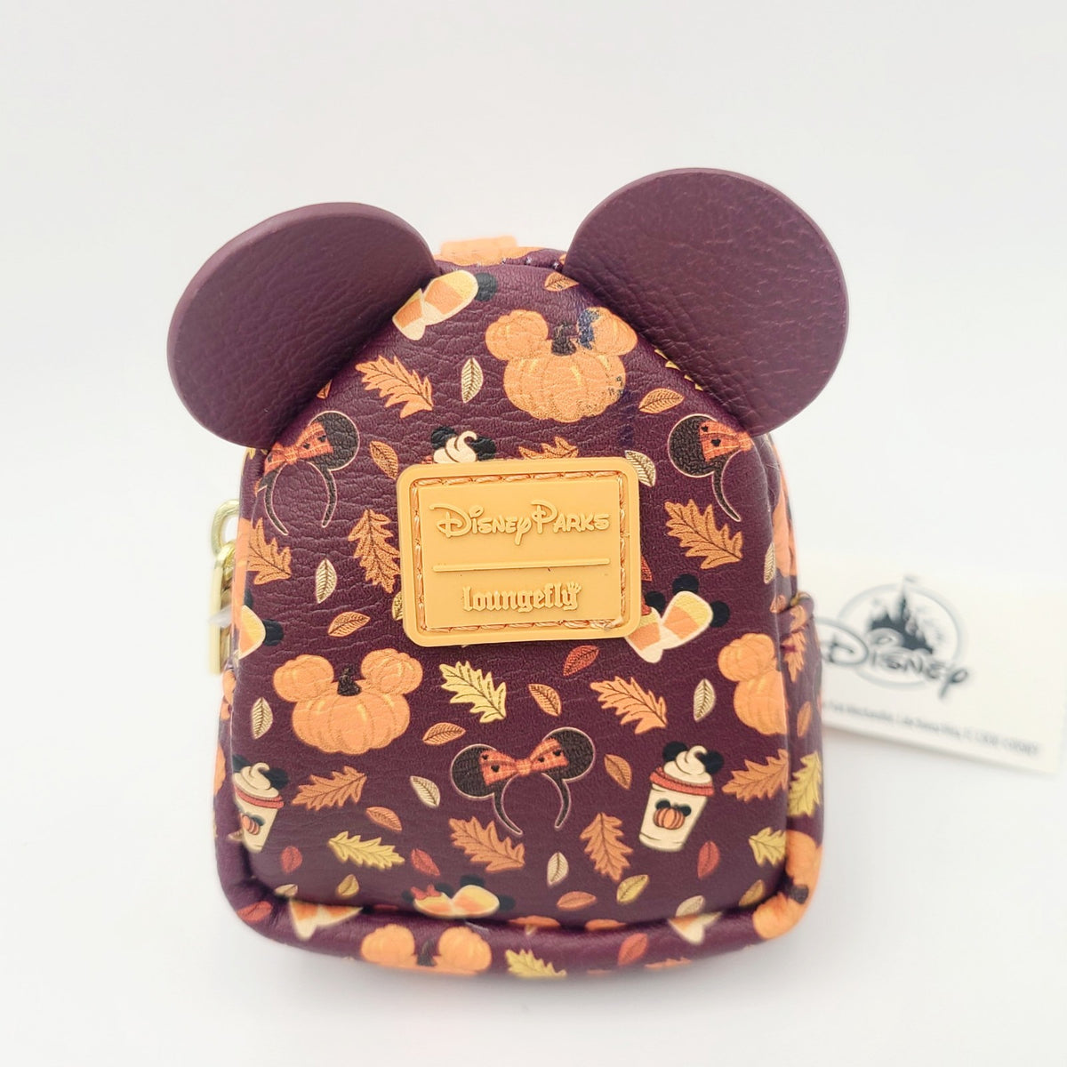 NEW Disney Park Loungefly Mickey Ears Fall Pumpkins Mini Backpack KEYCHAIN Charm