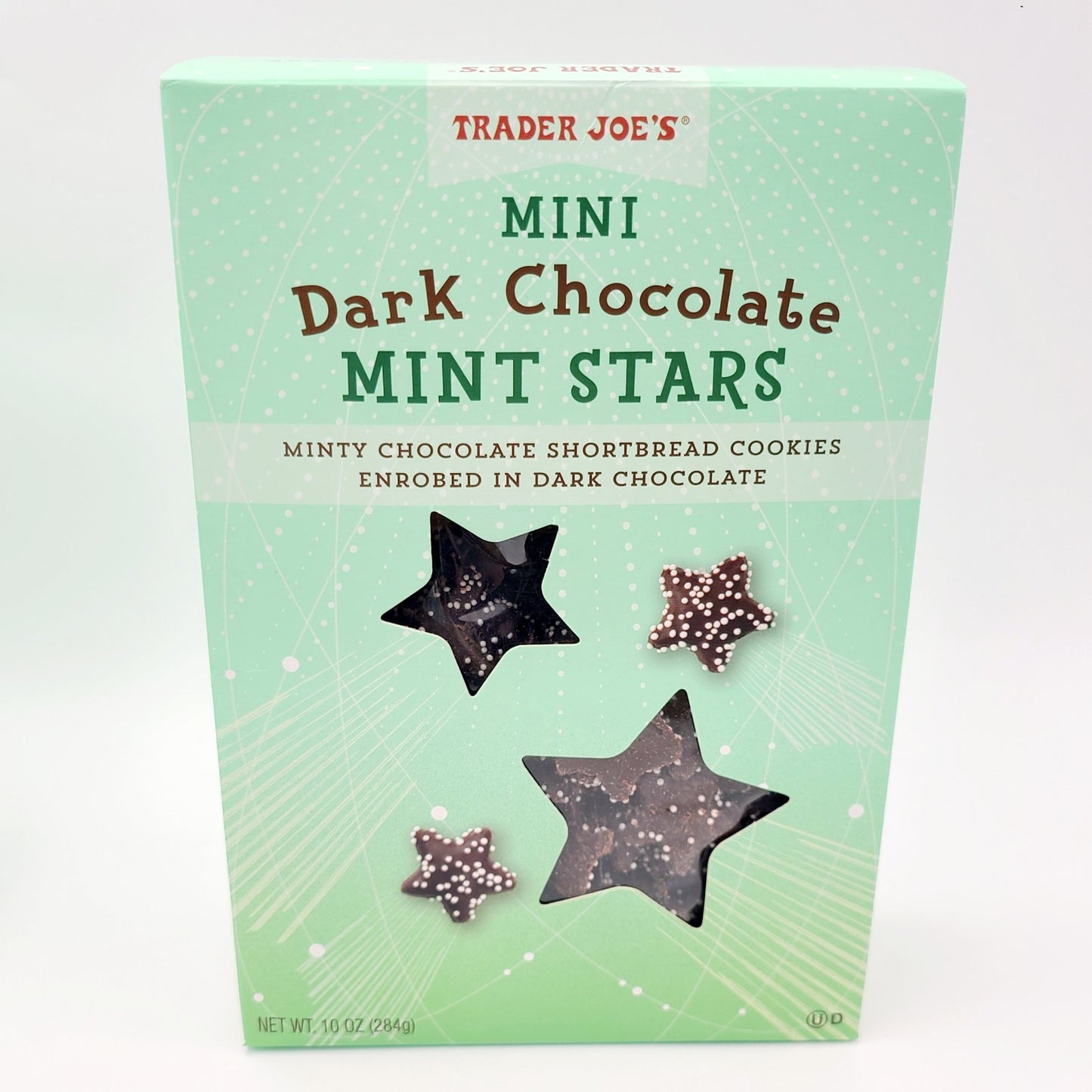 NEW 2 Packs Trader Joe’s Mini Dark Chocolate Mint Stars Cookies 10 oz Each Pack