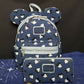 *Loungefly Mini Backpack & Wallet Set* Disney Park Mickey Mouse Blue Denim NEW