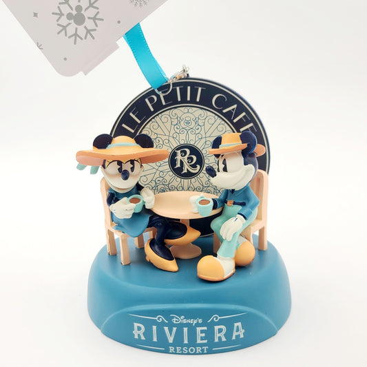 Disney Parks Riviera Resort Mickey & Minnie Tea Time LE Petit Cafe Ornament New