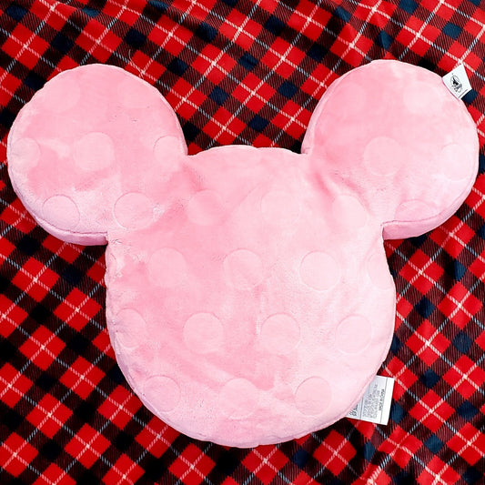 PINK Collection Pillow 2022 Walt Disney World Park Mickey Face Soft Plaid Piglet