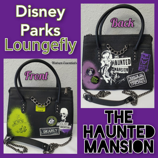 NEW Walt Disney World Park Loungefly Haunted Mansion Satchel Purse Crossbody Bag