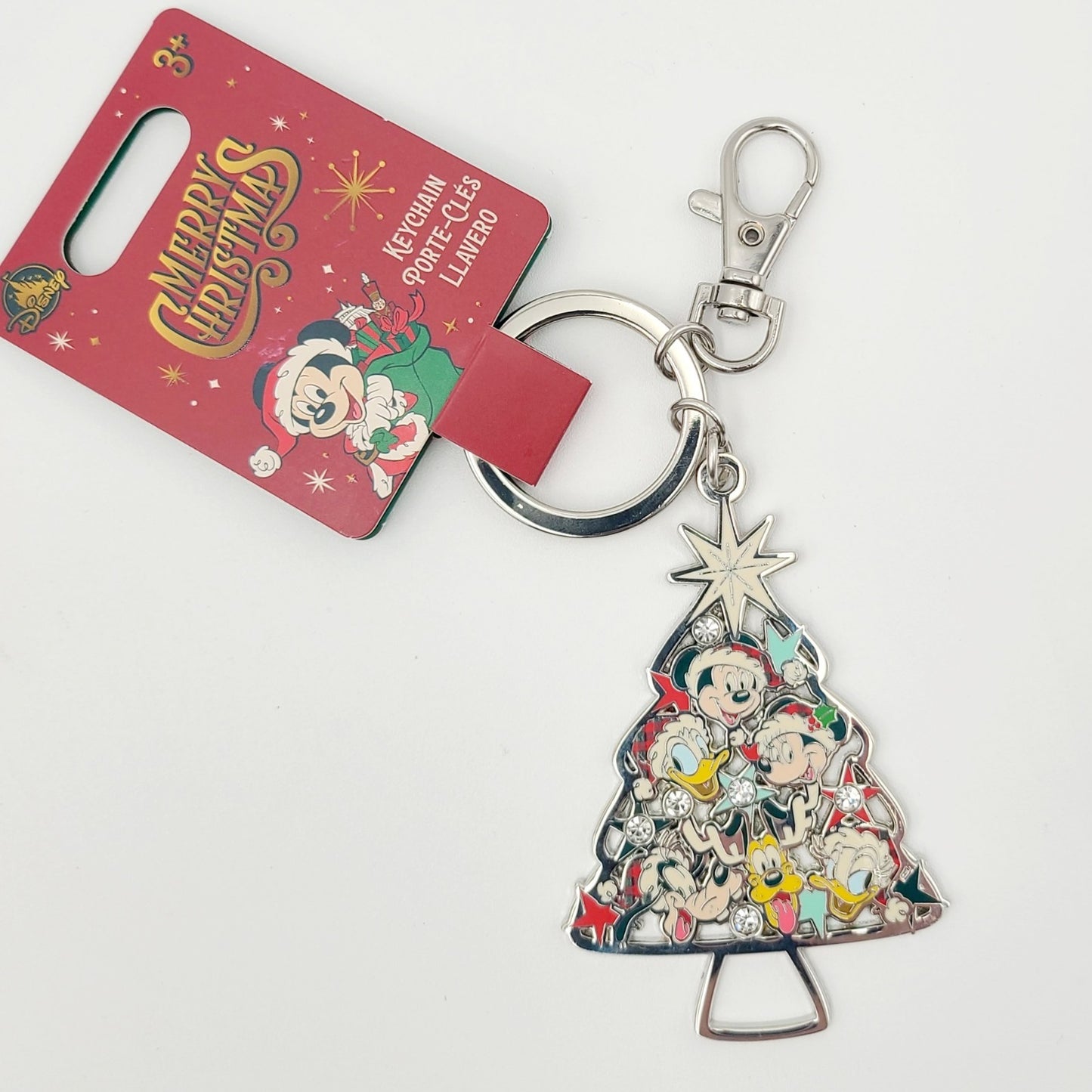 2025 Disney Parks Christmas Tree Characters Metal Bag Charm Keychain Mickey NEW