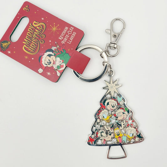 2025 Disney Parks Christmas Tree Characters Metal Bag Charm Keychain Mickey NEW