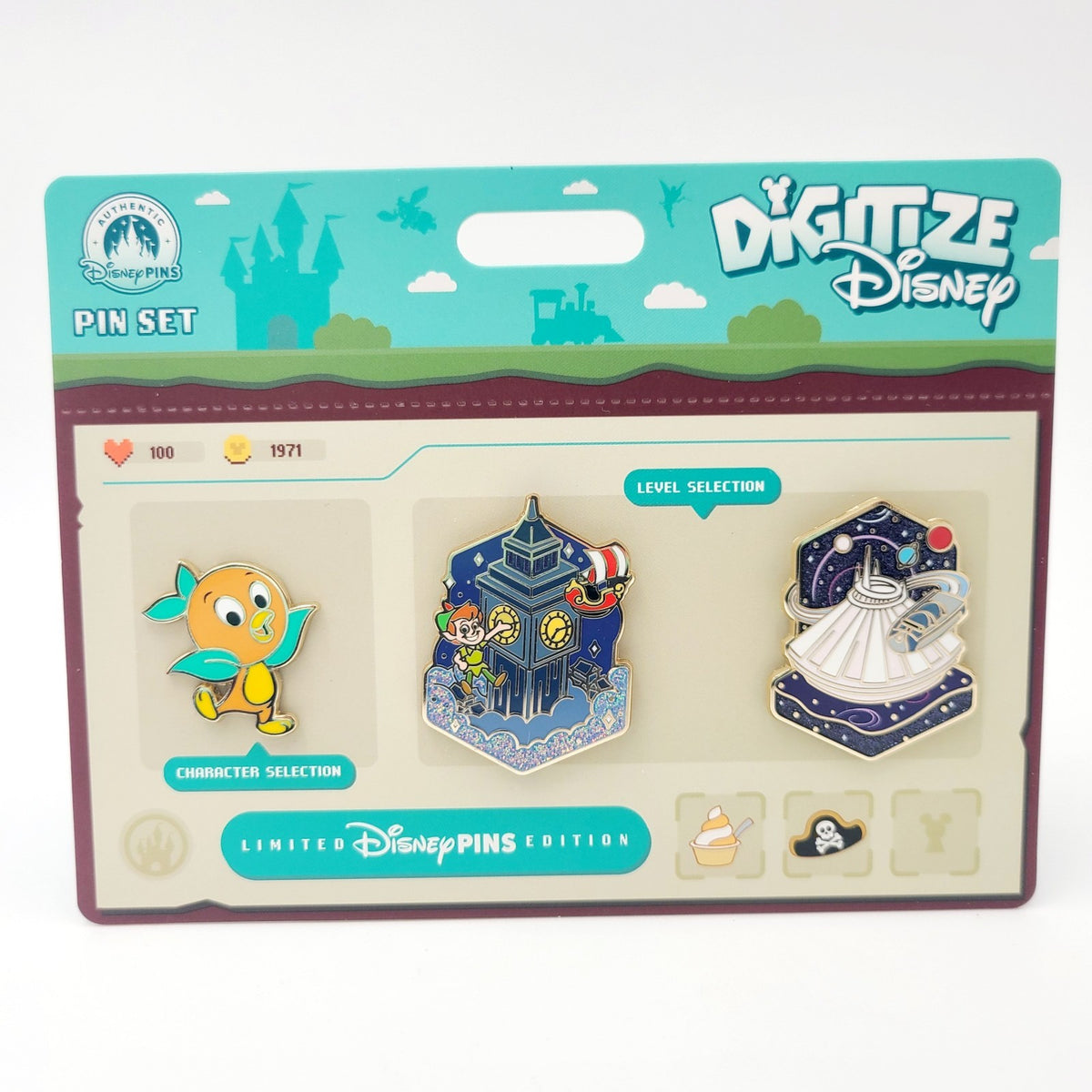 NEW 2026 Disney World Parks Digitize Magic Kingdom Orange Bird 3 Pin Set LE 3000