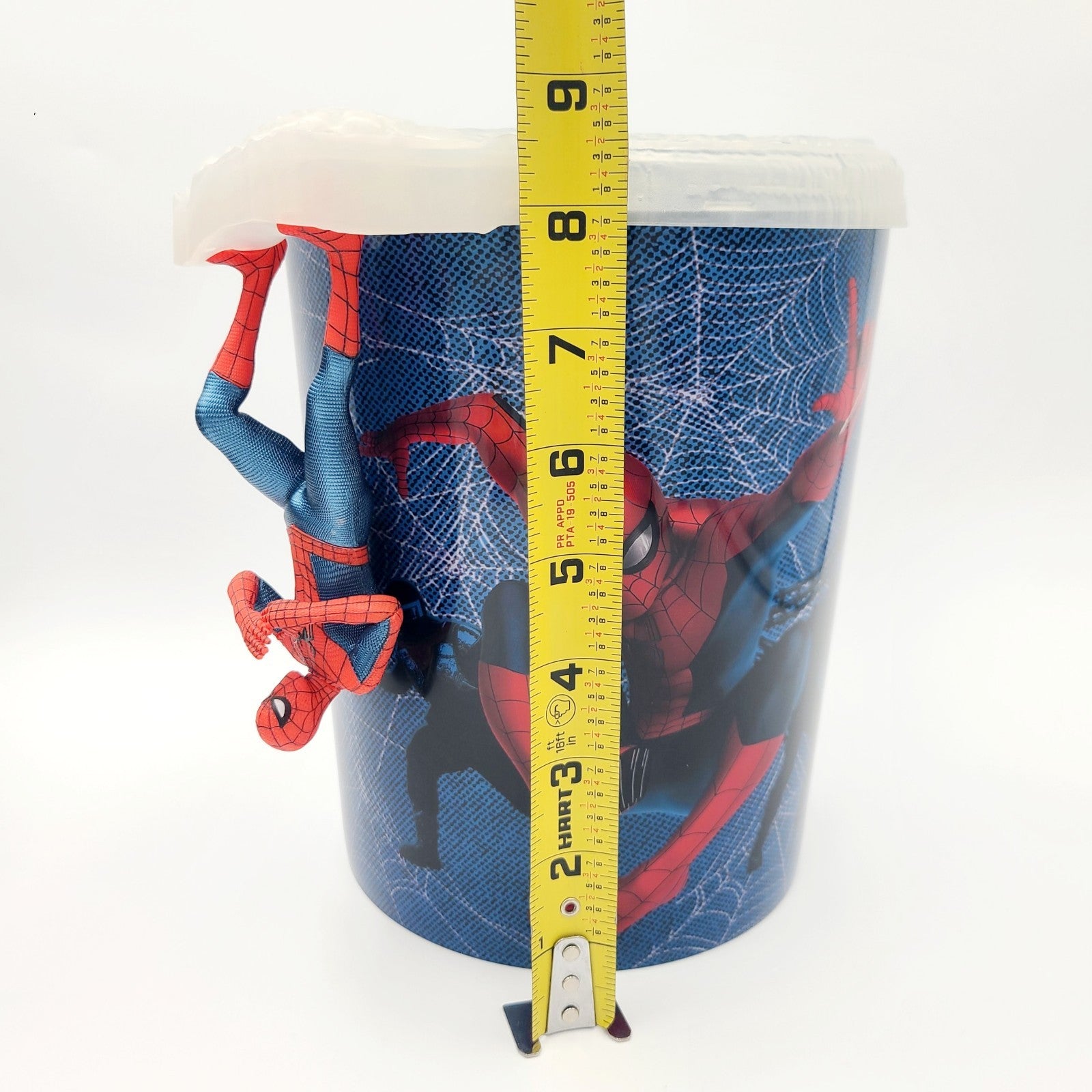 NEW Spider-Man Brand New Day Web Popcorn Bucket w/ Lid Hanging Figure Cinemark