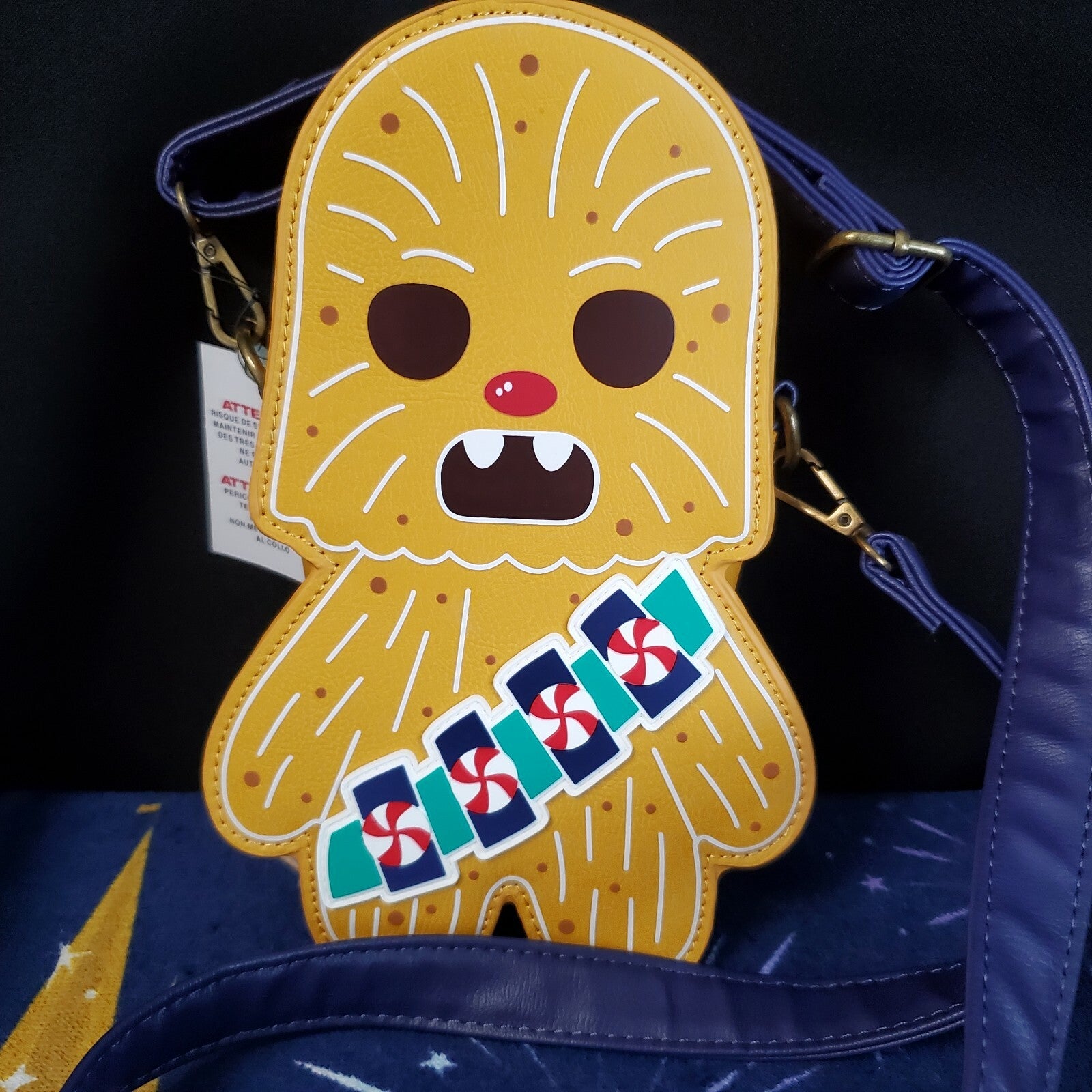 Disney Parks Star Wars Gingerbread Christmas Loungefly Chewbacca Shoulder Bag