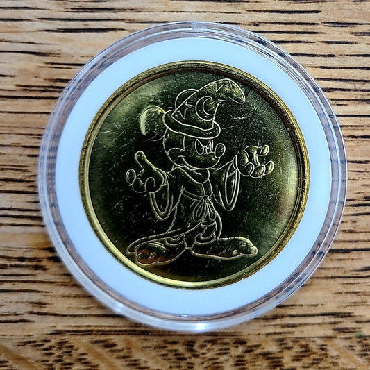 *2024 Sorceror Mickey Coin* Walt Disney World Park Golden Color Metal Medallion