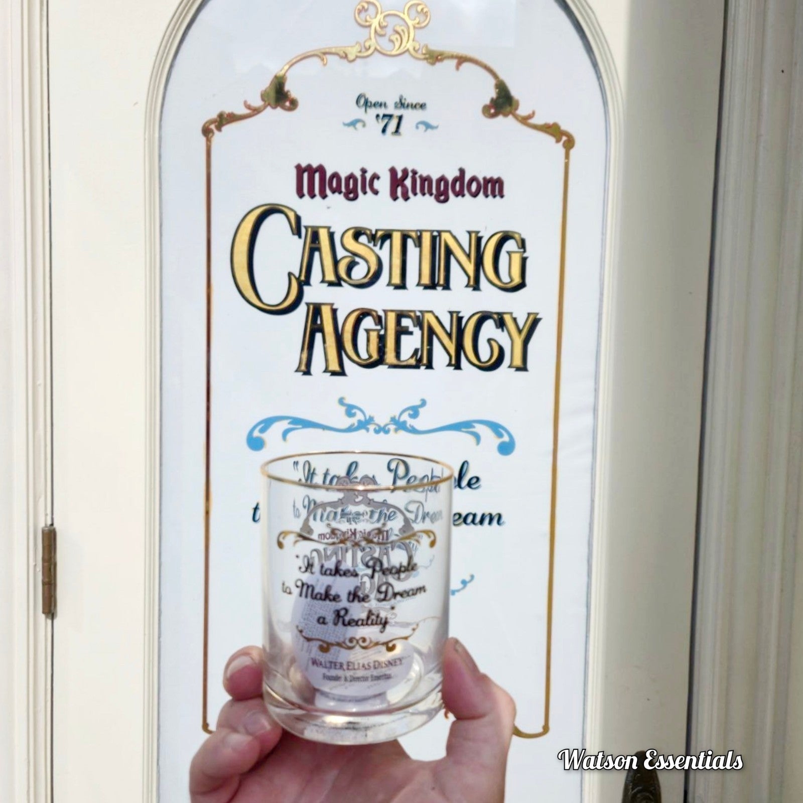 Disney Parks WDW Magic Kingdom Casting Agency Sign 14oz Glass Cup NEW 2026