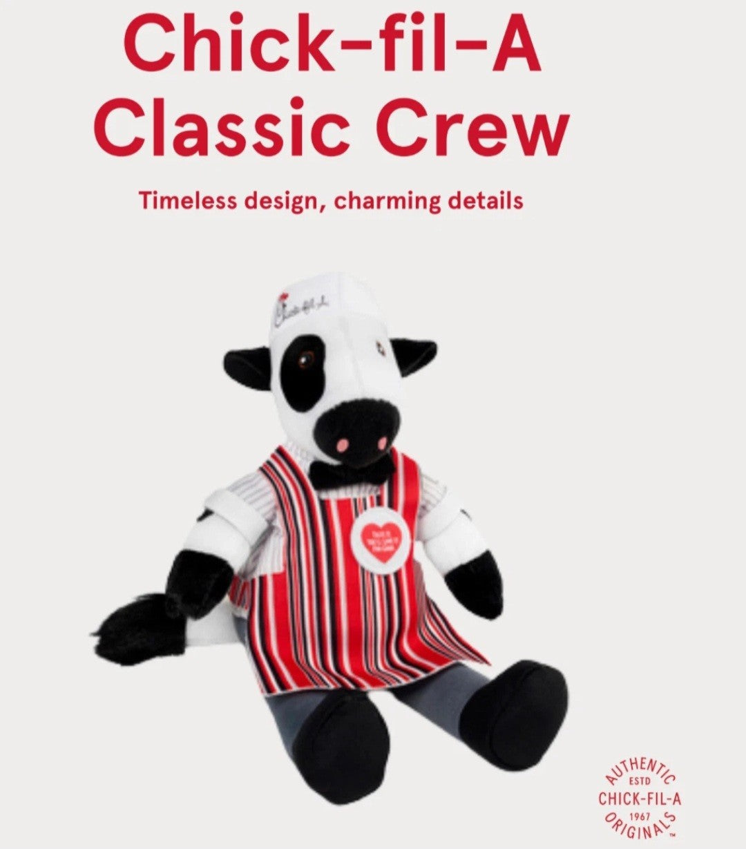 SEALED Chick-fil-A Classic Crew Spring 2026 Plush Cow Toy LIMITED EDITION 9" NEW