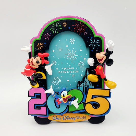 Walt Disney World Parks 2025 Mickey Minnie Mouse Donald Photo 4x6 Picture Frame
