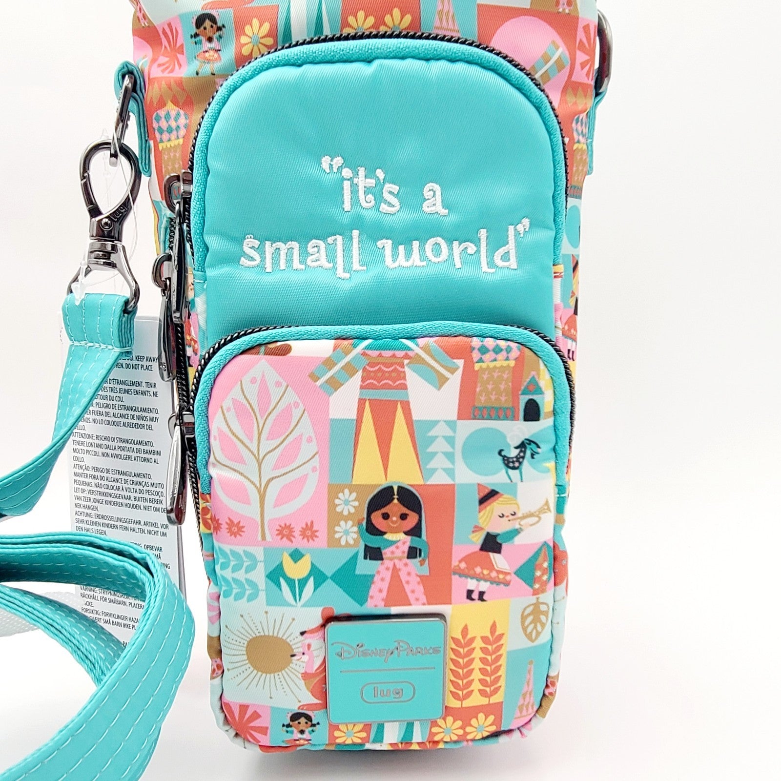 Exact Placement 2025 Disney Parks It’s A Small World Lug Bag Water Bottle Huggie