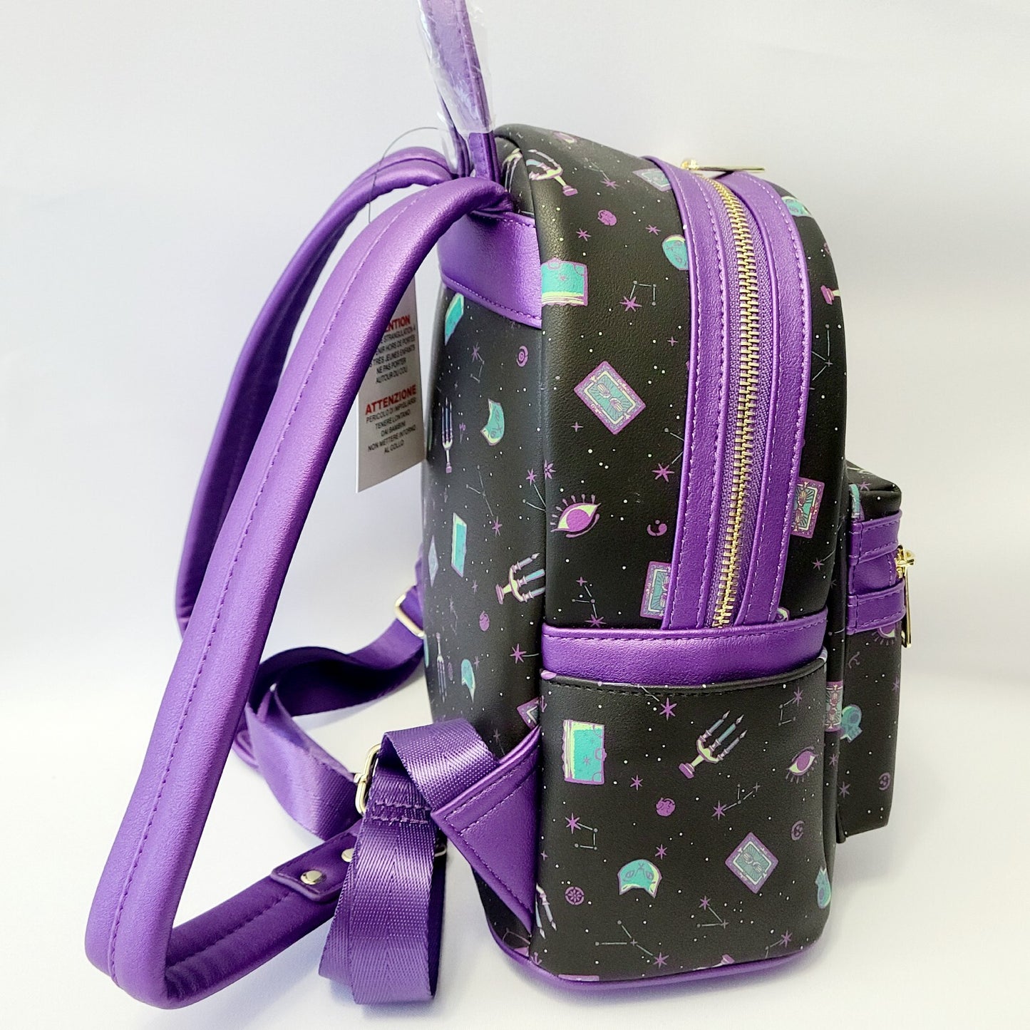 2021 Walt Disney World Park Loungefly Hocus Pocus Backpack Black Purple Mini Bag