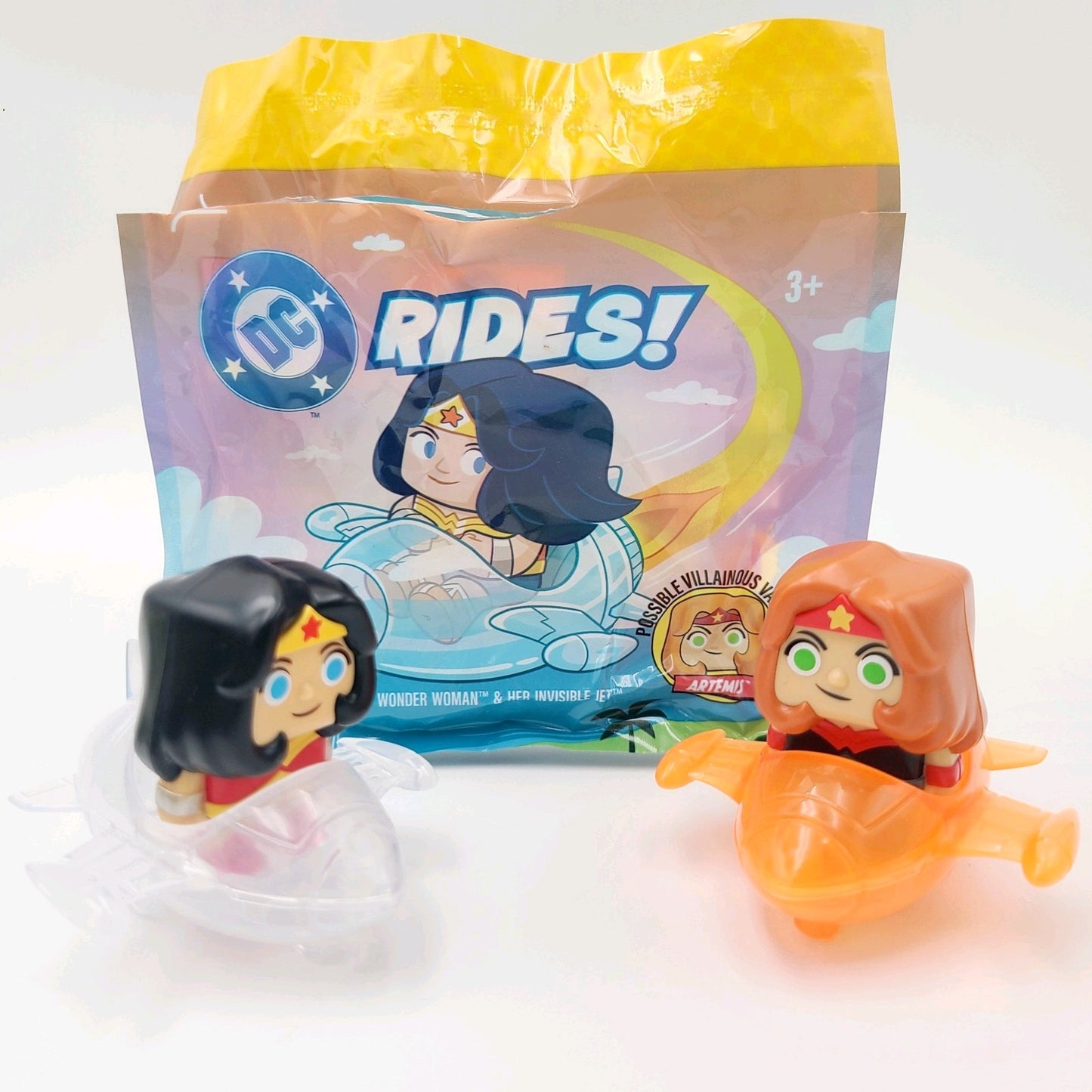 RARE Set Of 2 Wendy’s 2026 DC Rides Wonder Woman & Artemis Variant Toy Kids Meal