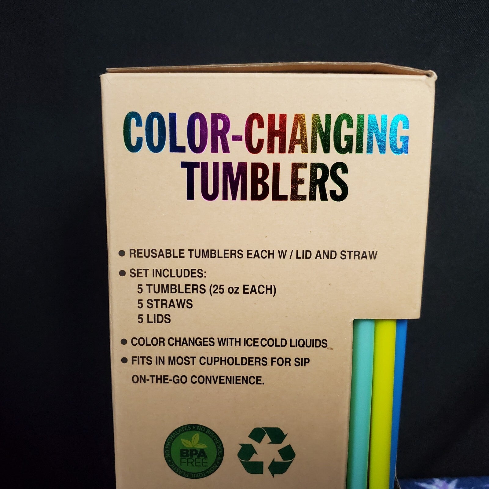 Buc-ee’s 5 Cups Color Changing Tumbler Cups  W/ Lids & Straw New Bucees Buccees