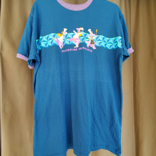LARGE Disney 2021 Epcot Food & Wine Chef Figment Celebrating Passholders T-Shirt
