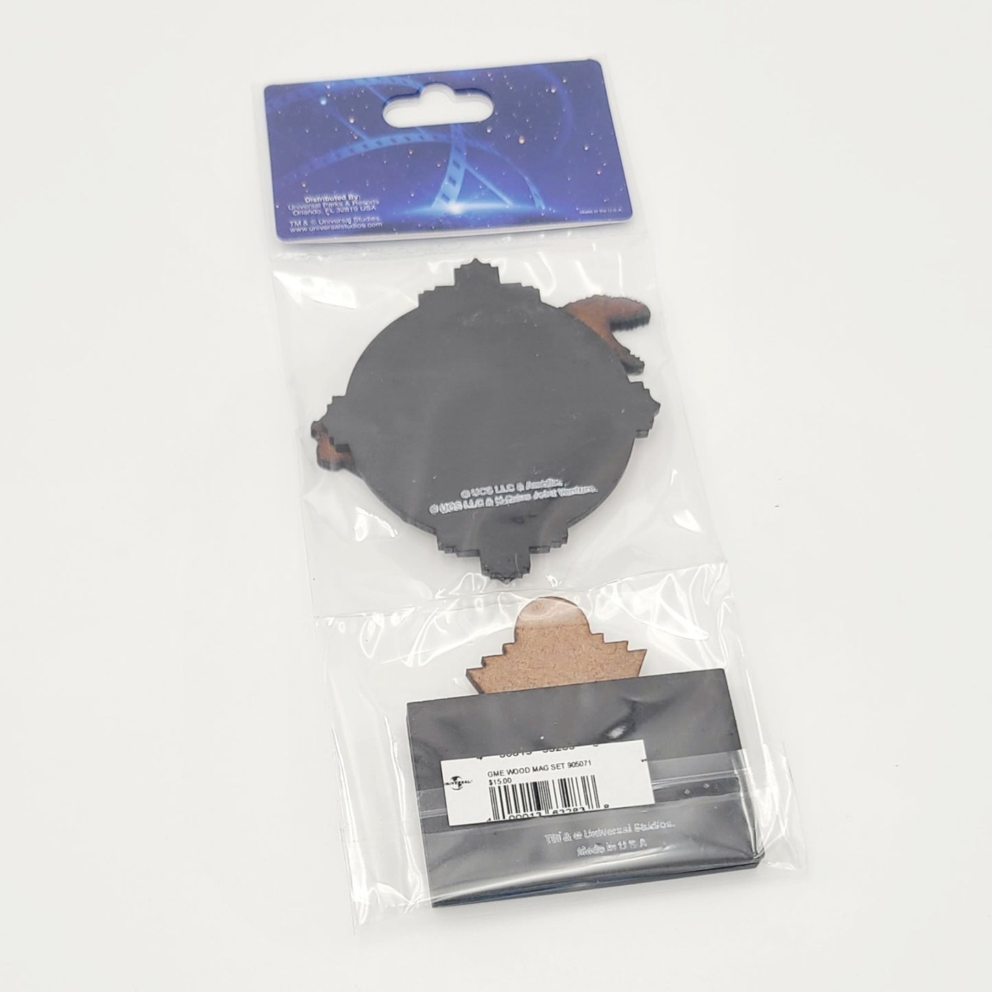 Universal Studios Great Movie Escape Wood Magnet Set Back To The Future Jurassic