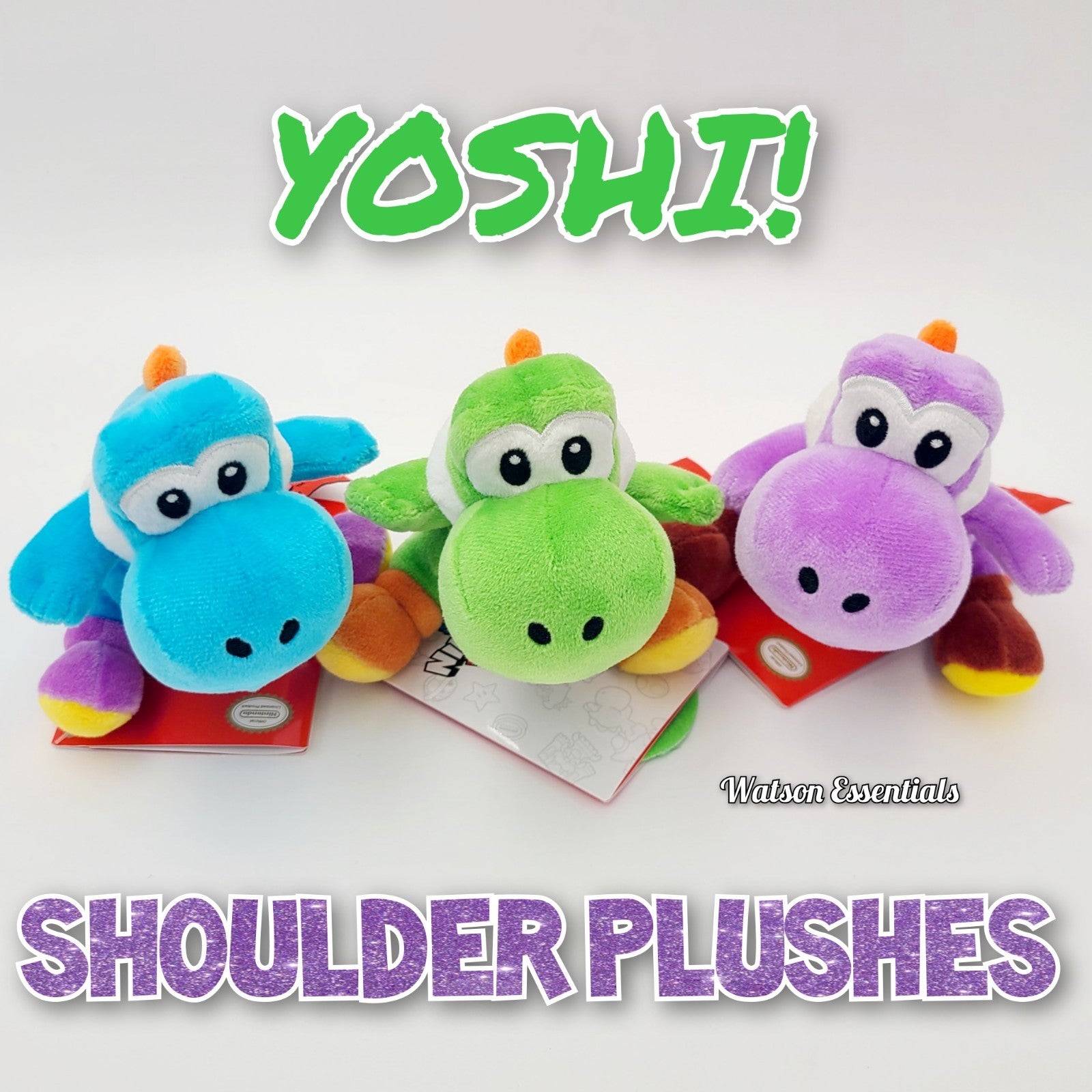Set of 3 EPIC Universal Studios Super Nintendo World Yoshi Shoulder Magnet Plush