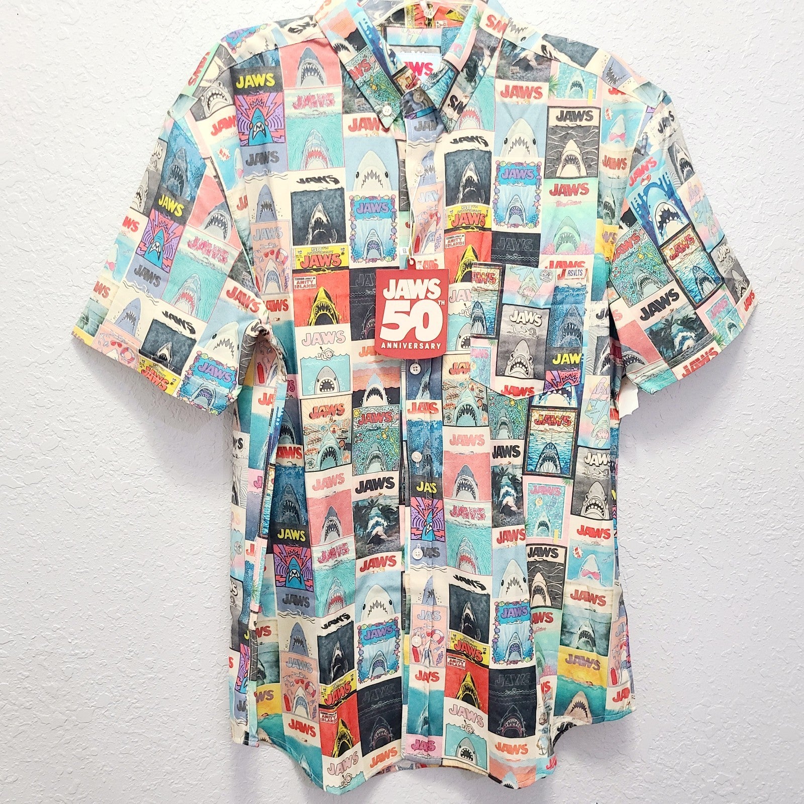 Rsvlts LARGE 2025 Universal Studios JAWS 50th Anniversary Shirt Kunuflex NEW