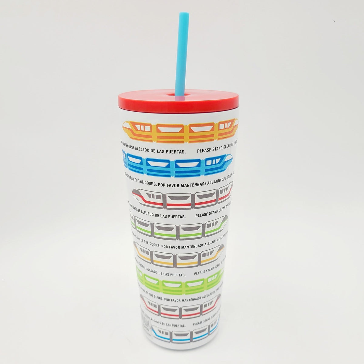 Walt Disney World Park Monorail Tumbler w/ Straw Please Stand Clear of the Doors