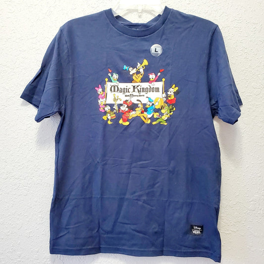 Kids Large Disney Parks Vans T-Shirt 50th Anniversary Magic Kingdom Mickey Blue 