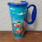 Disney Parks WDW 50th Anniversary Resort Refillable Mug Blue Lid Mickey Minnie 