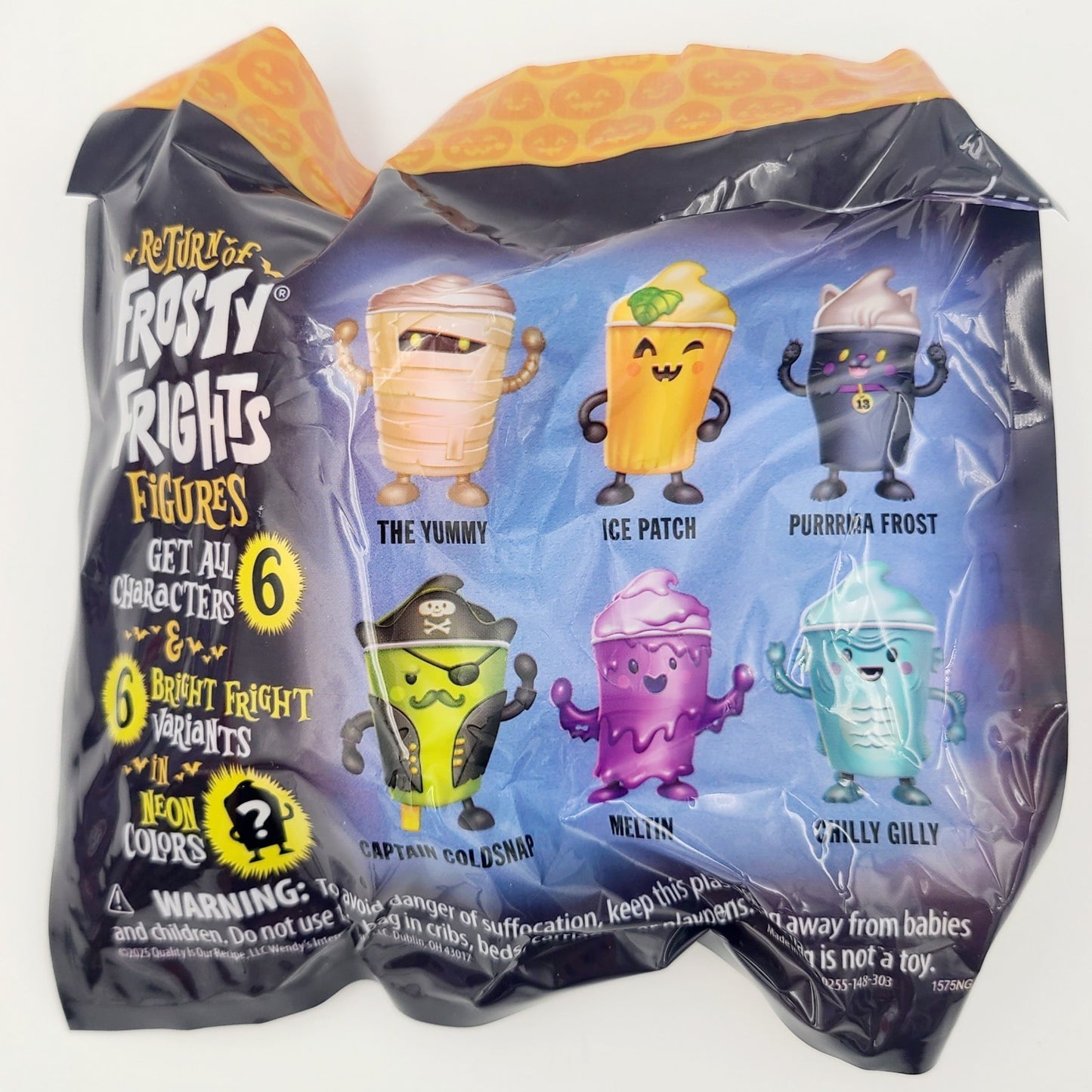 Ice Patch SET Rare & Normal Varient WENDYS FROSTY FRIGHTS 2025 Kids Meal Orange