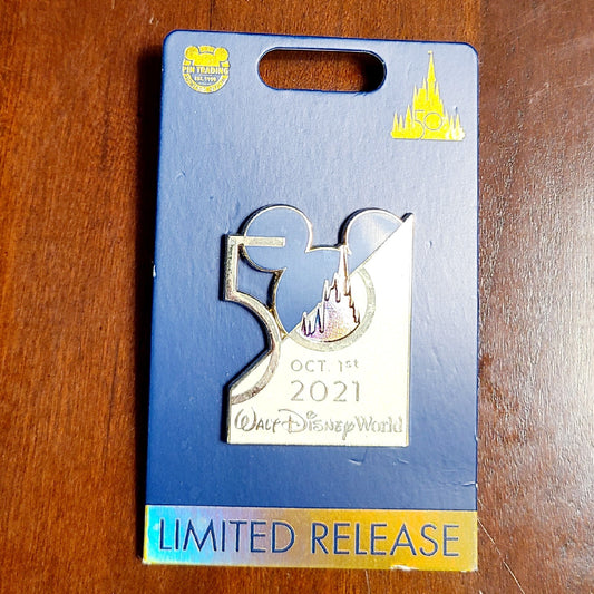 NEW Walt Disney World Parks 50th Anniversary Oct 1st 2021 Mickey Icon Castle Pin