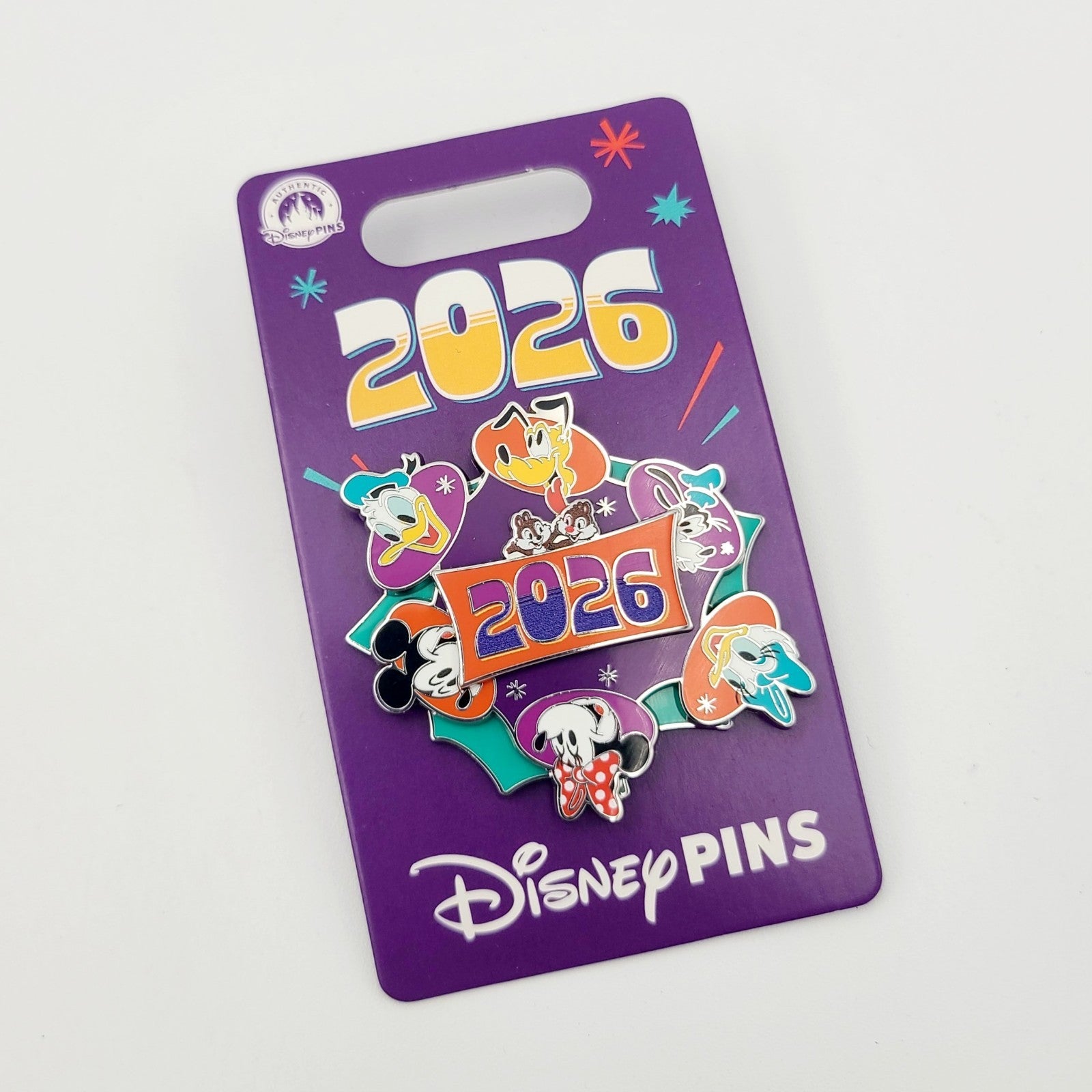 2026 Disney Parks Dated Spinner Mickey Minnie Donald Daisy Goofy Chip Dale Pin