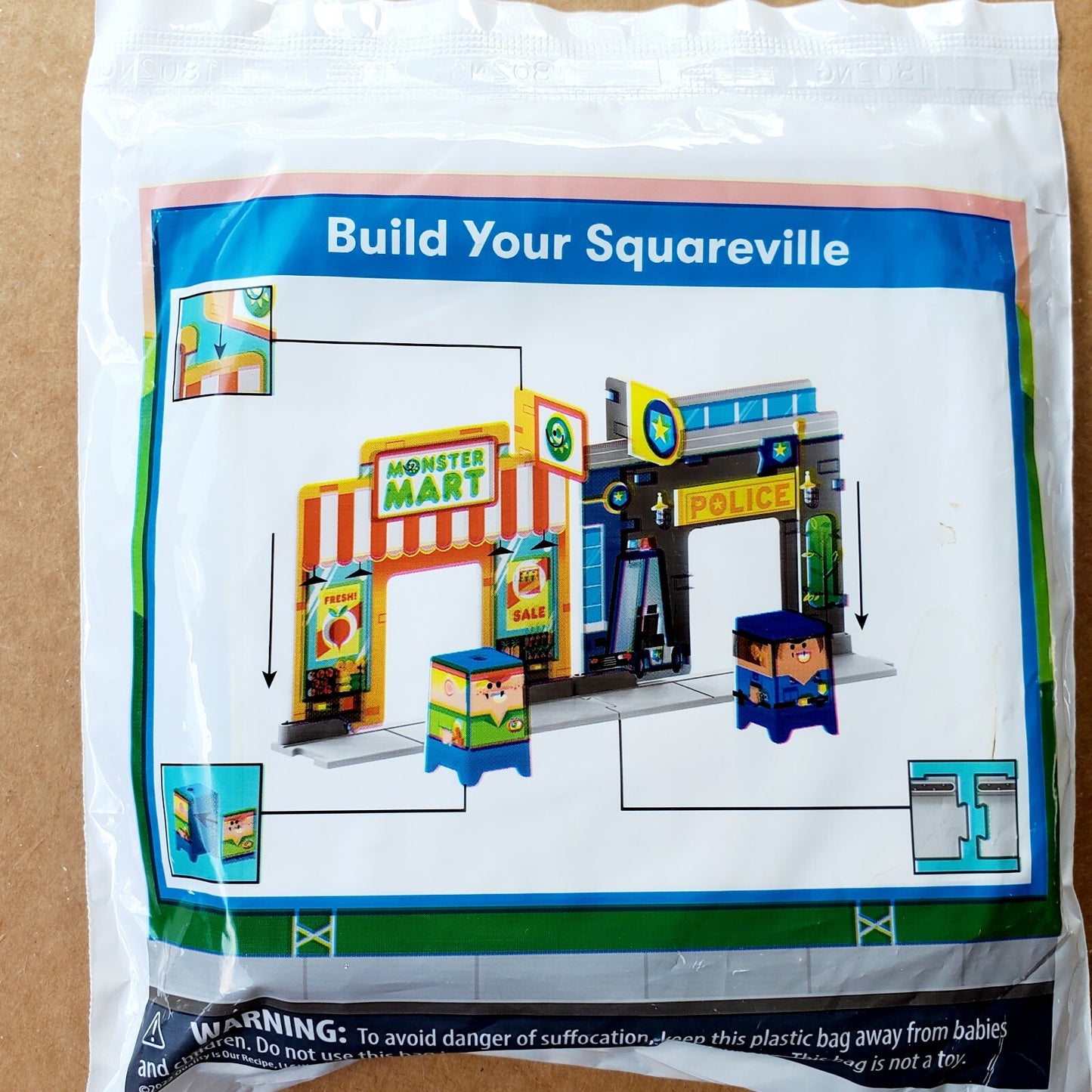 Wendy’s Squareville Heroes Grocery & Police Station Kids Meal Toy NIP NEW Wendys