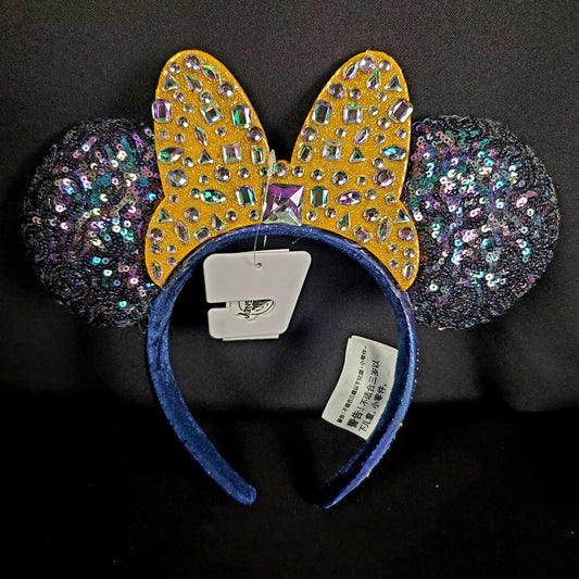 2021 Walt Disney World Parks 50th Anniversary blue Sequin Minnie Mouse Ears NEW