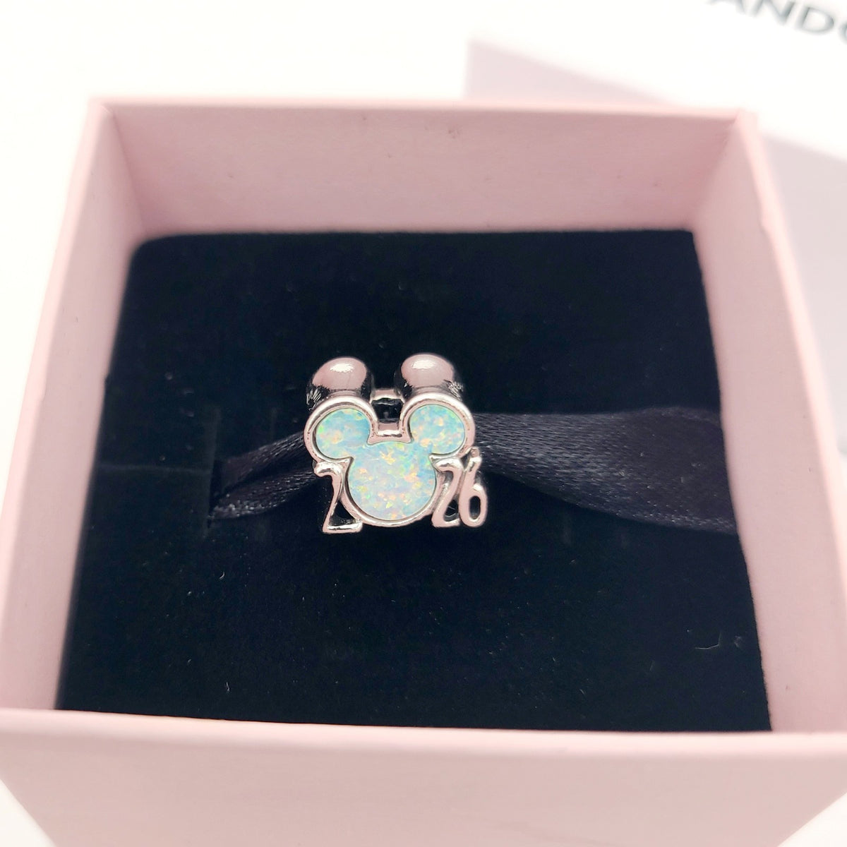 Disney Parks Pandora 2026 Mickey Castle Charm Opalescent Double Sided Exclusive