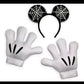 Disney Park Mickey Mouse Gloves Ears Light-Up Skeleton Costume Accessory Adult