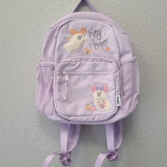 2026 Disney Parks Halloween Minnie Ghost Hey Boo Pastel Purple Mini Backpack NWT
