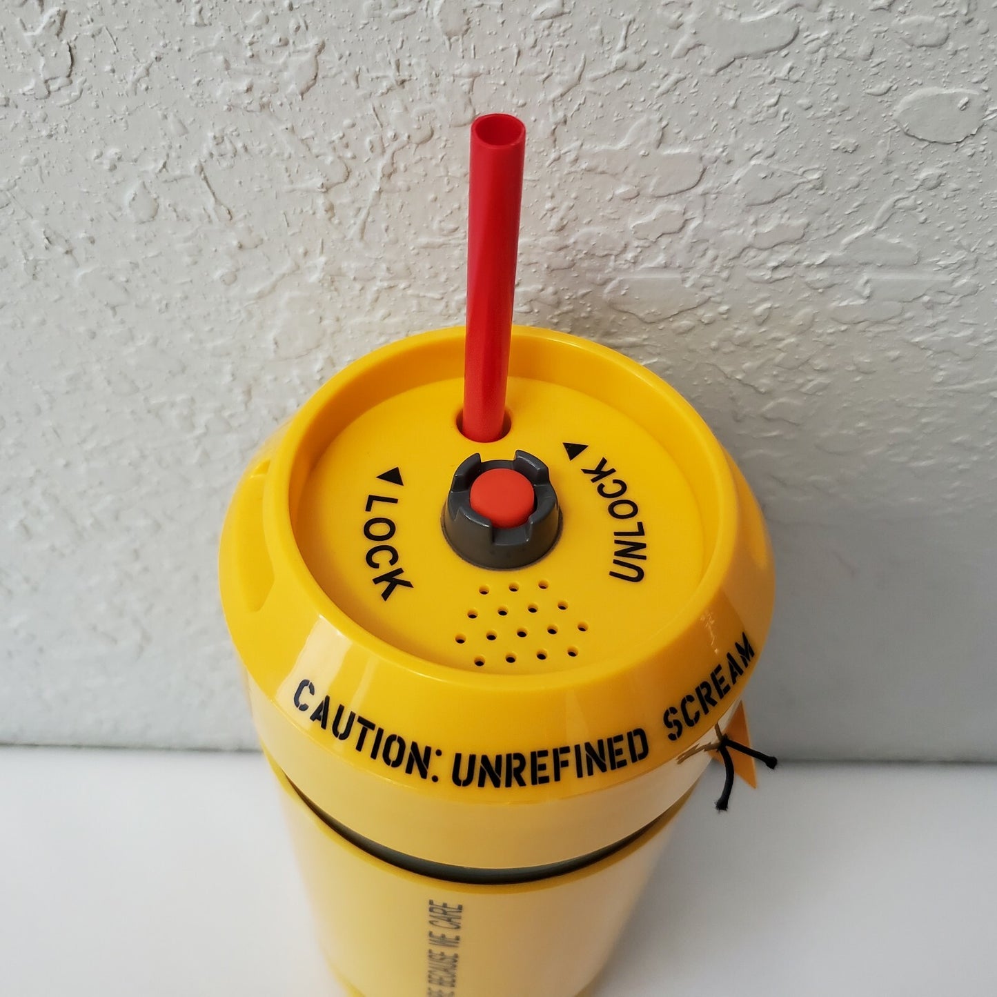 NEW Disney Parks Monsters Inc SCREAM Canister Sipper Cup Bottle w/ Sound Yellow