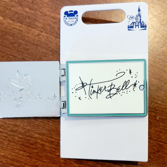 2021 Disney World Parks 50th Vault Series Vintage Tinker Bell Autograph Book Pin