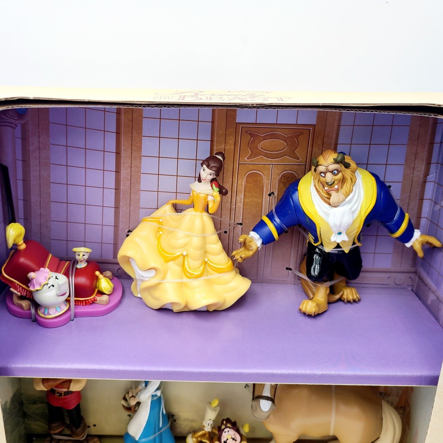 Disney Parks Beauty & Beast Figurine 7 Piece Playset Toy Set Belle Cake Toppers