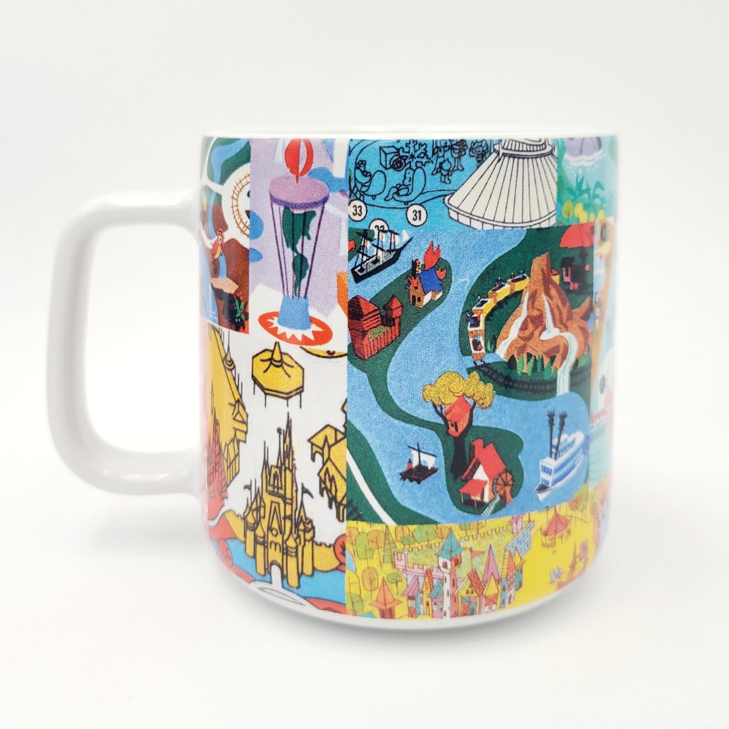 2026 Disney Parks Vintage Park Maps & Brochure Icons Coffee Mug 15 Oz. Castle