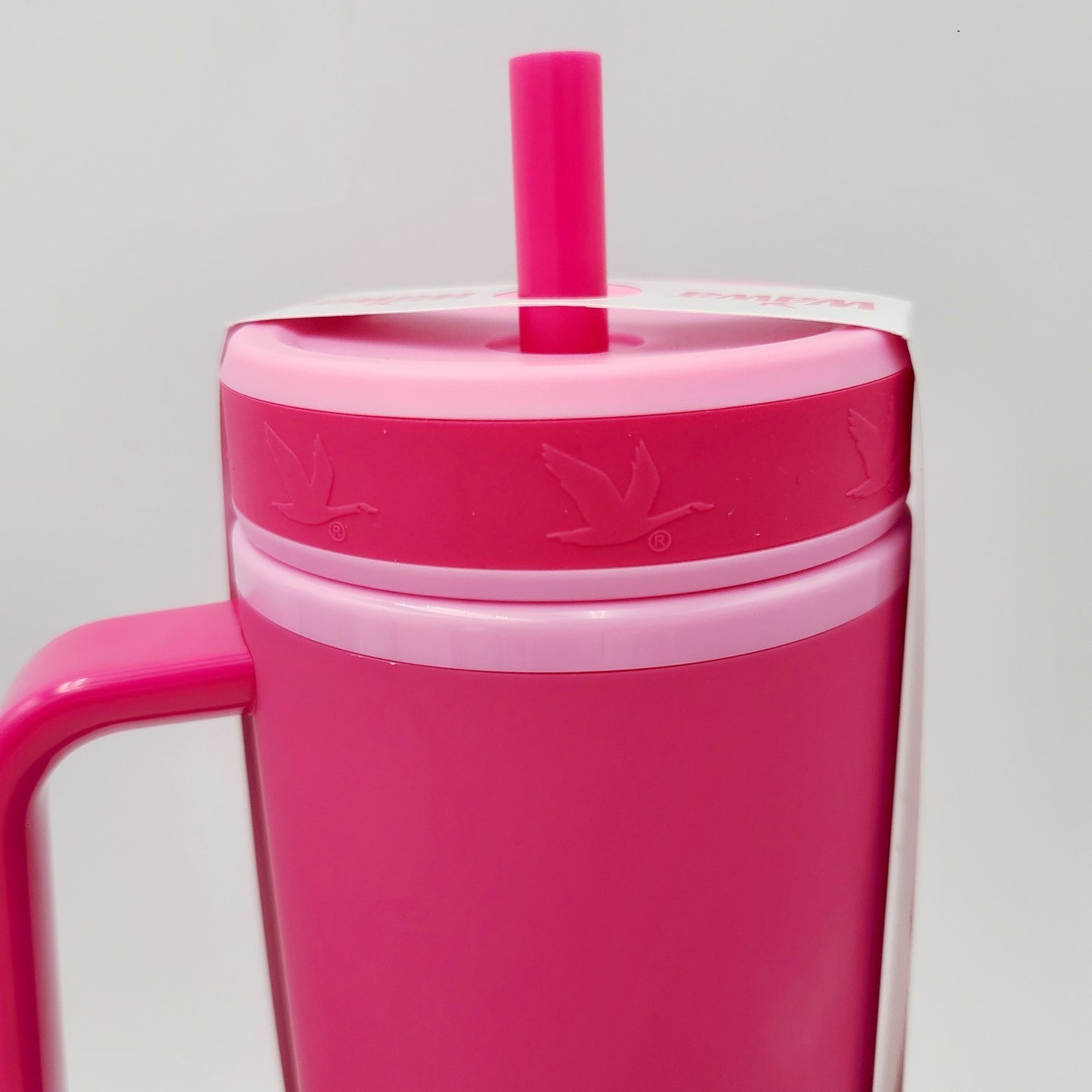 Wawa Tumbler Mug w/Handle & Straw 32 Oz ICED BEVERAGE Sunny Sipper Cup Pink NEW