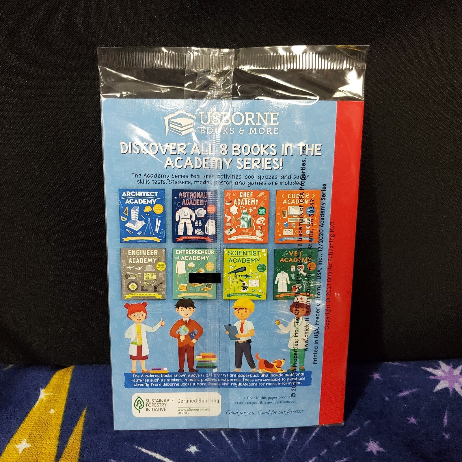 Chick-Fil-A Kids Meal Toy Book Usborne Astronaut Academy w Stickers Car Trip NEW