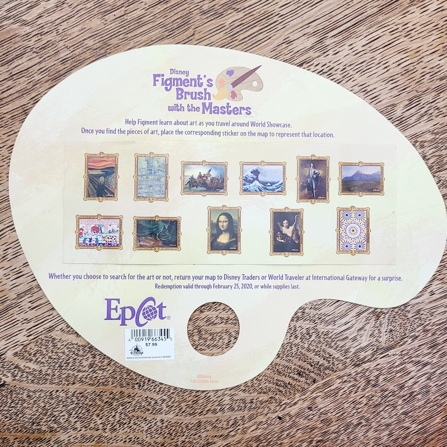 2020 Disney Parks EPCOT Festival Of The Arts Scavenger Hunt Map Stickers Figment