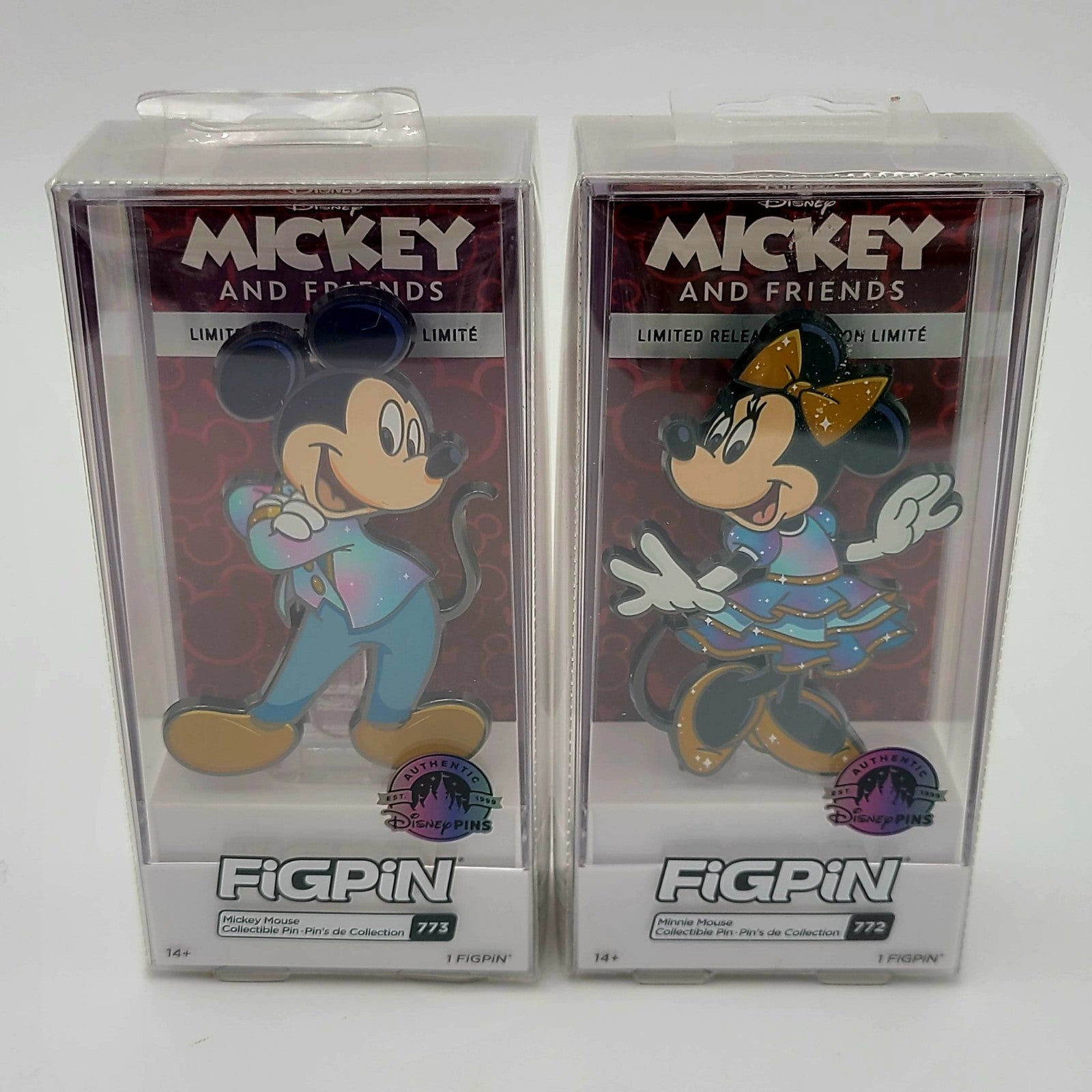 *Set Of 2* Disney World Parks WDW 50th Anniversary FiGPiN Mickey & Minnie Pin LR