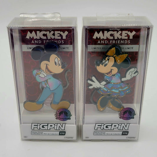 *Set Of 2* Disney World Parks WDW 50th Anniversary FiGPiN Mickey & Minnie Pin LR